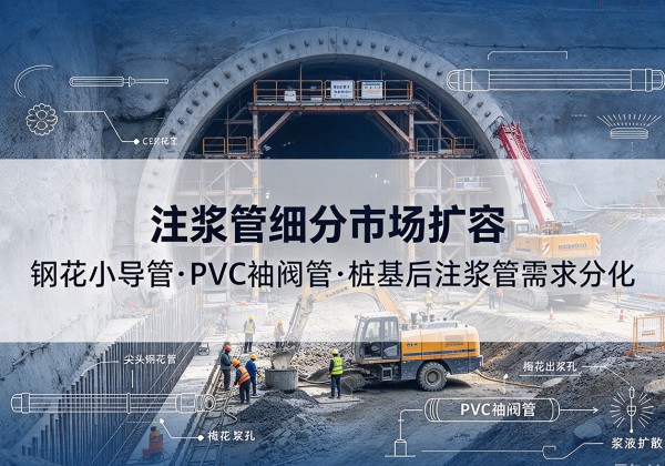 邻水注浆管细分市场扩容，隧道钢花小导管、PVC 袖阀管、桩基后注浆管需求分化